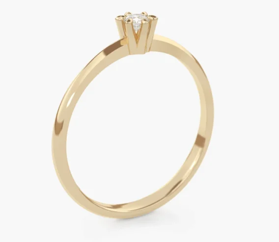 Pierścionek złoty z Brylantem 0.07 ct, pr. 585